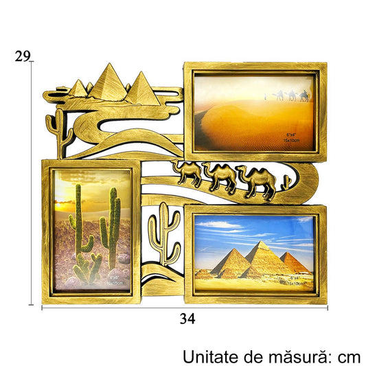 Rama foto, 3 poze, Naimeed D4551G, Auriu