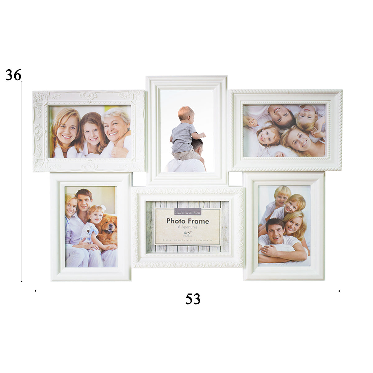 Rama foto, 6 poze, Naimeed D4559W, Alb