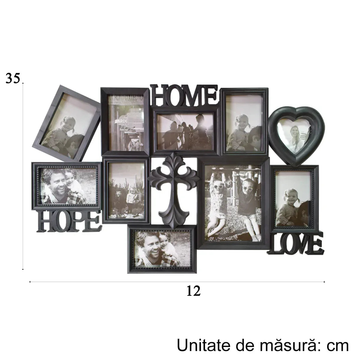 Rama foto, 9 poze, Naimeed D4565N, Negru - 221.ro