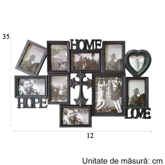 Rama foto, 9 poze, Naimeed D4565N, Negru - 221.ro