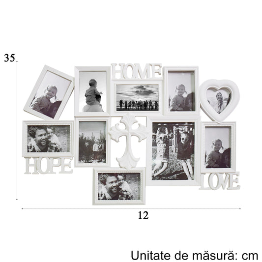 Rama foto, 9 poze, Naimeed D4565W, Alb