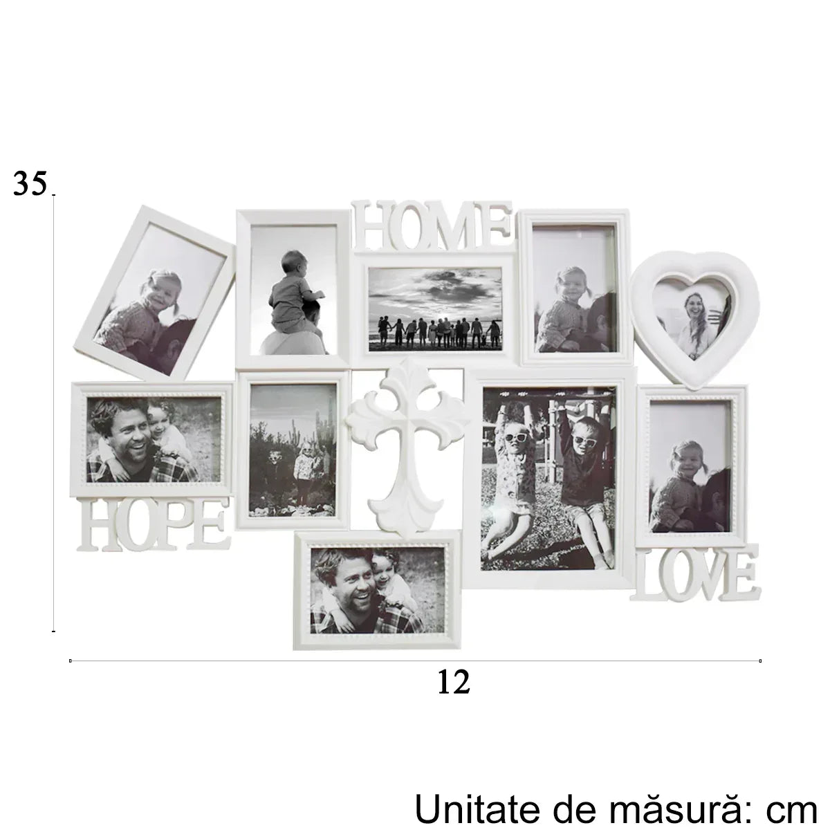 Rama foto, 9 poze, Naimeed D4565W, Alb - 221.ro