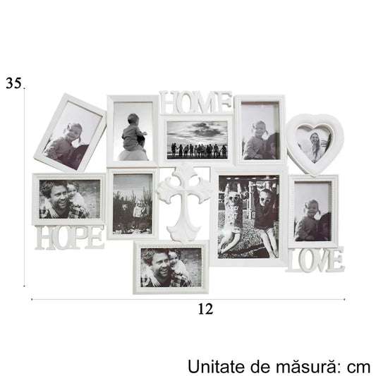 Rama foto, 9 poze, Naimeed D4565W, Alb - 221.ro