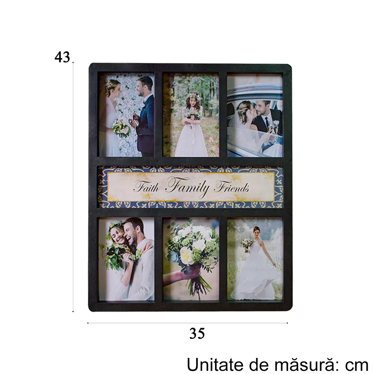 Rama foto, 6 poze, Naimeed D4566N, Negru - 221.ro