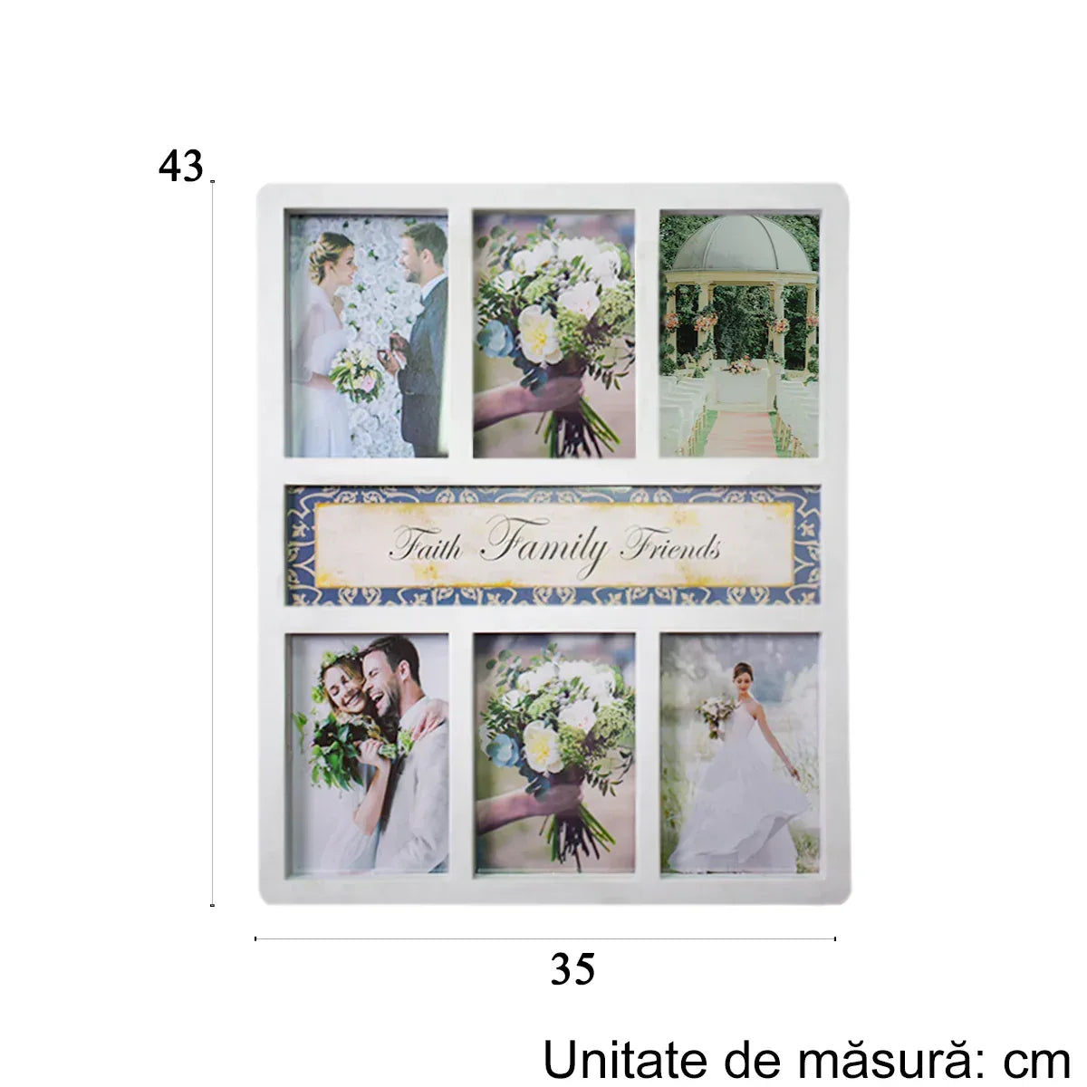 Rama foto, 6 poze, Naimeed D4566W, Alb - 221.ro