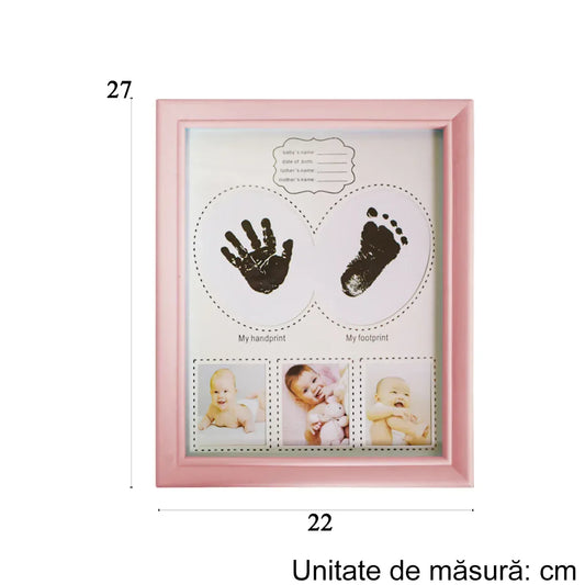 Rama foto cu amprenta, personalizabila, Naimeed D4569P, Roz - 221.ro
