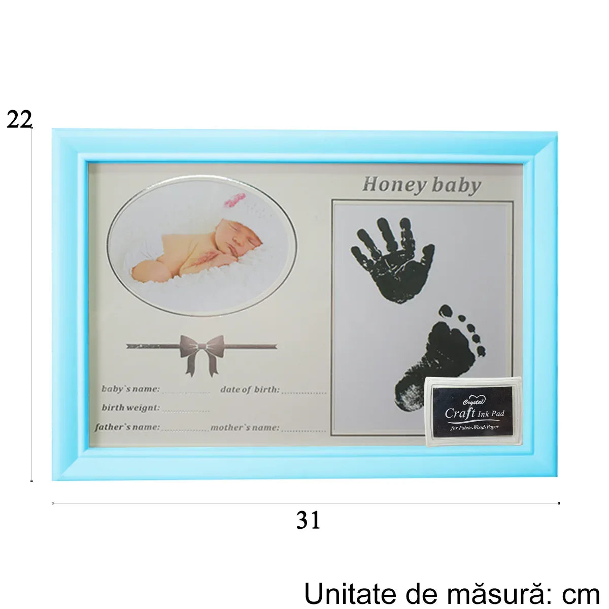 Rama foto cu amprenta, personalizabila, Naimeed D4570B, Albastru - 221.ro