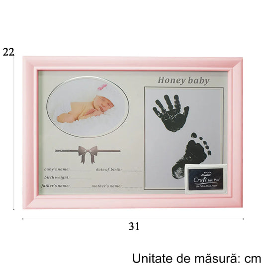 Rama foto cu amprenta, personalizabila, Naimeed D4570P, Roz - 221.ro