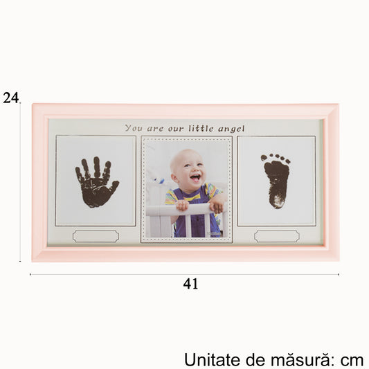 Rama foto cu amprenta, personalizabila, Naimeed D4571P, Roz