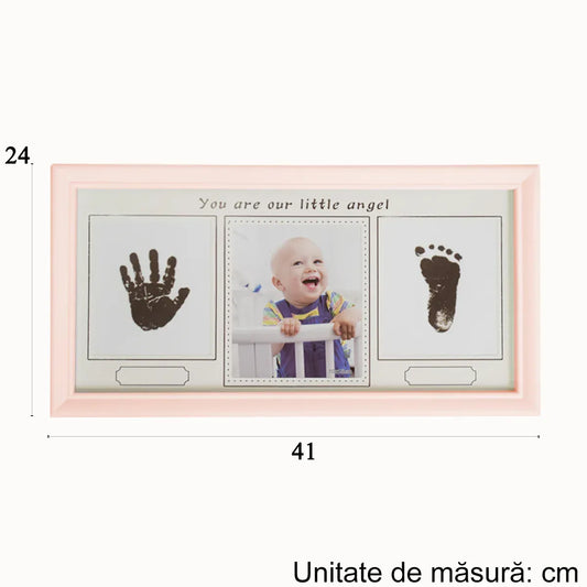 Rama foto cu amprenta, personalizabila, Naimeed D4571P, Roz - 221.ro