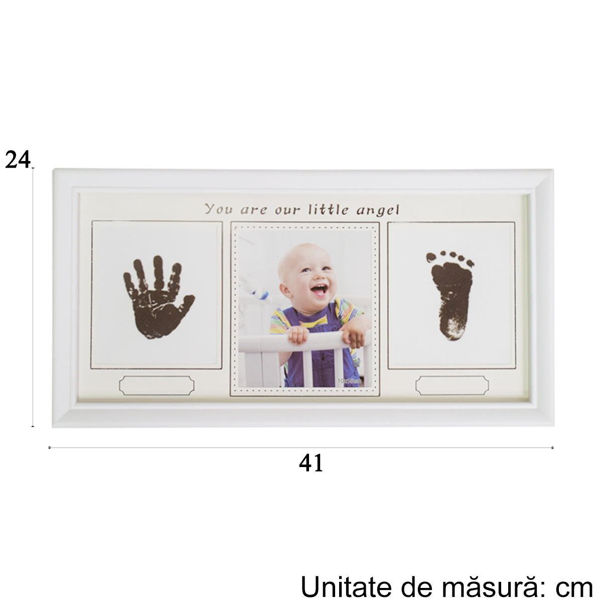 Rama foto cu amprenta, personalizabila, Naimeed D4571W, Alb