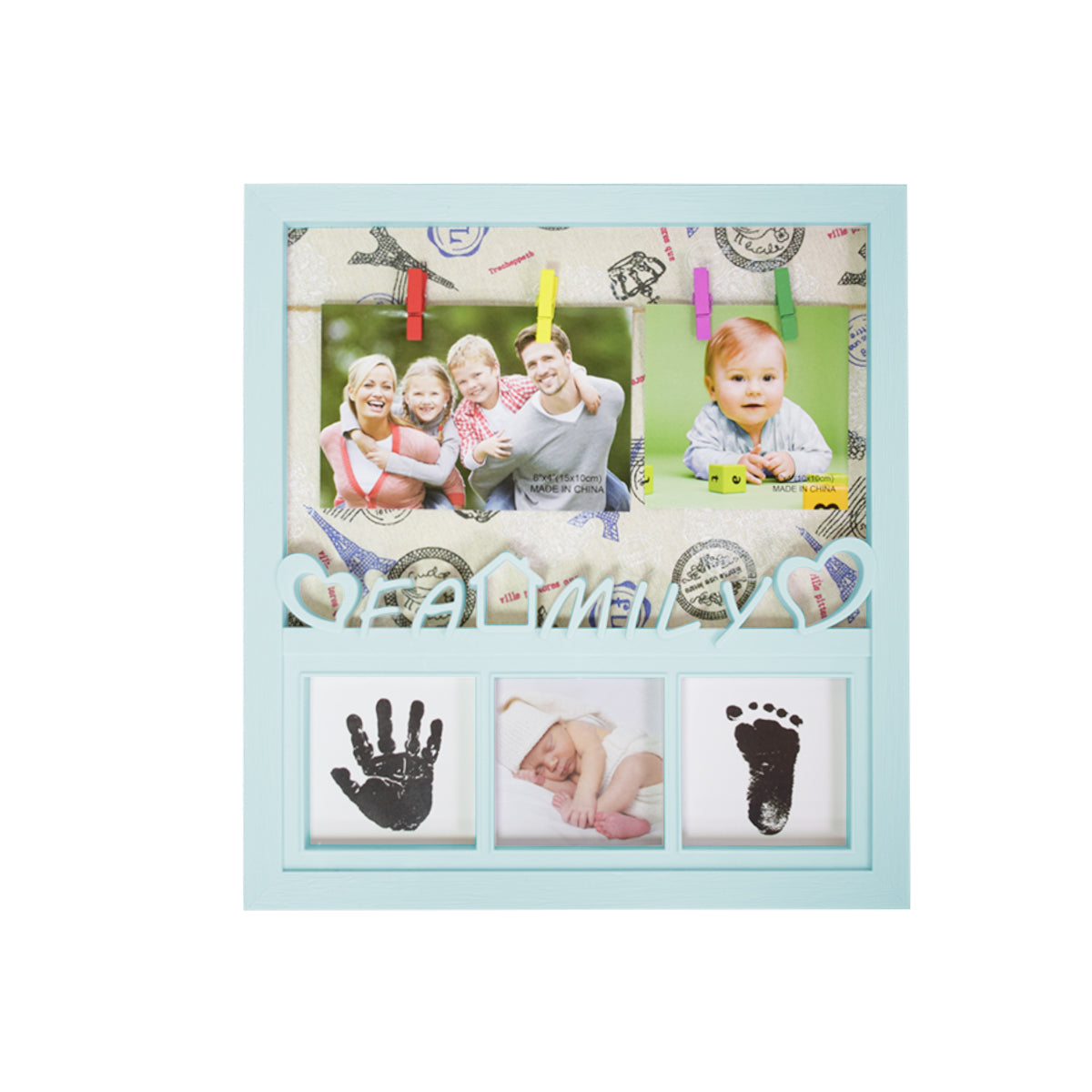 Rama foto cu amprenta, personalizabila, Naimeed D4572B, Albastru
