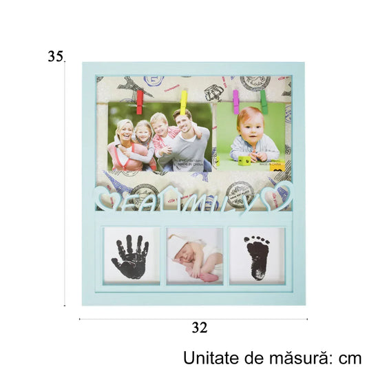Rama foto cu amprenta, personalizabila, Naimeed D4572B, Albastru - 221.ro