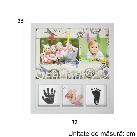 Rama foto cu amprenta, personalizabila, Naimeed D4572W, Alb - 221.ro