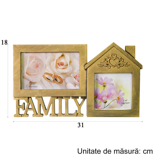 Rama foto, 2 poze, Naimeed D4577G, Auriu