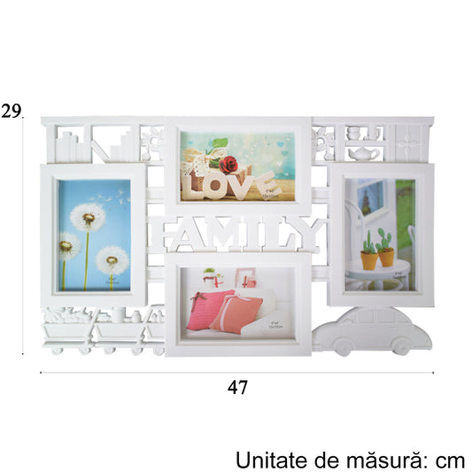 Rama foto, 4 poze, Naimeed D4579W, Alb
