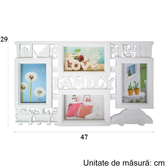 Rama foto, 4 poze, Naimeed D4579W, Alb - 221.ro