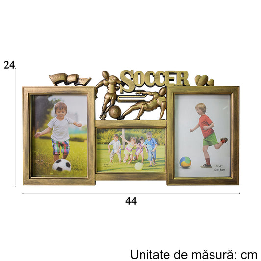 Rama foto, 3 poze, Naimeed D4583G, Auriu