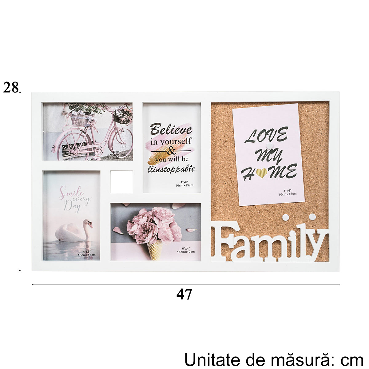 Rama foto Family, 5 poze, Naimeed D4584W, Alb