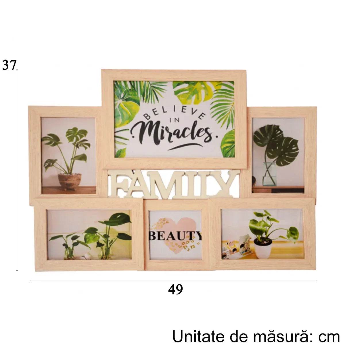 Rama foto Family, 6 poze, Naimeed D4589 White Wood - 221.ro
