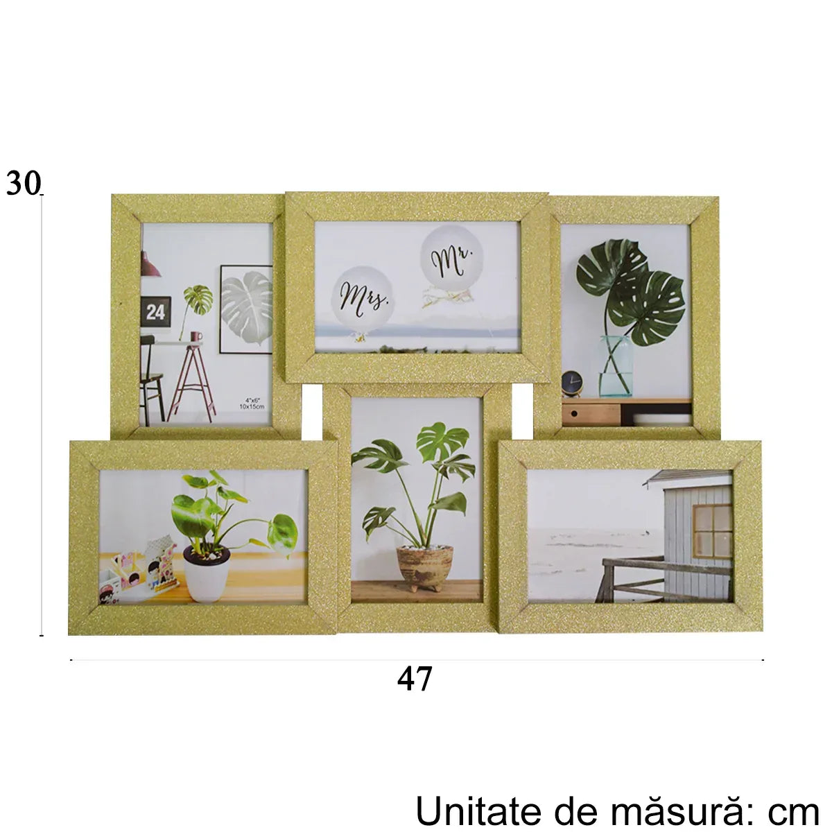 Rama foto, 6 poze, Naimeed D4592G, Auriu - 221.ro