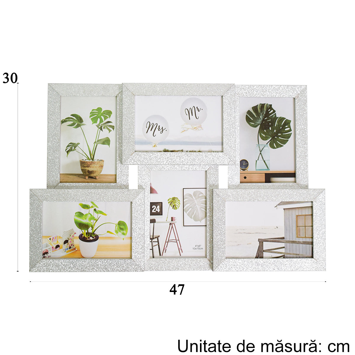 Rama foto, 6 poze, Naimeed D4592S, Argintiu