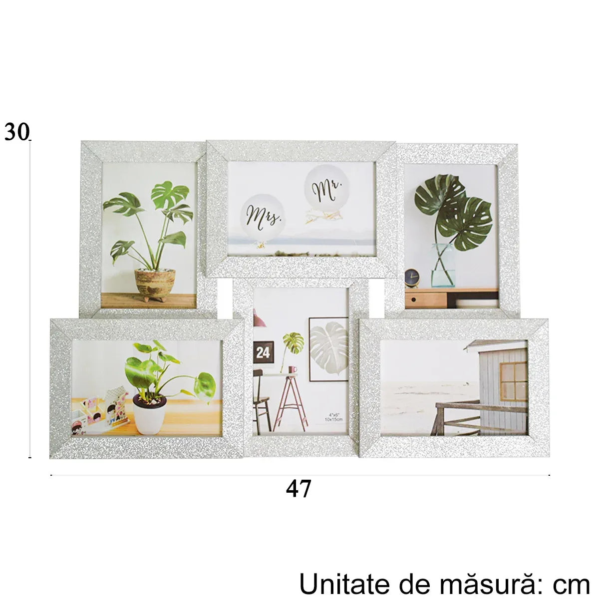 Rama foto, 6 poze, Naimeed D4592S, Argintiu - 221.ro