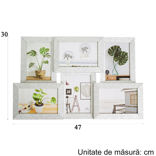 Rama foto, 6 poze, Naimeed D4592S, Argintiu - 221.ro