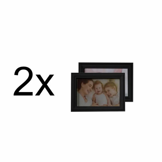 Set 2 rame foto, Naimeed D4598N, 1 polita si 3 ornamente, Negru - 221.ro