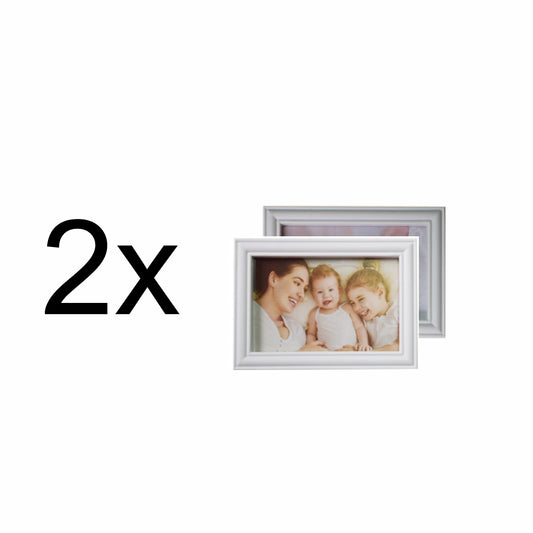 Set 2 rame foto, Naimeed D4598W, 1 polita si 3 ornamente, Alb