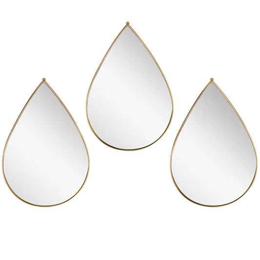 Set 3 Oglinzi Decorative, Naimeed D4604G, Auriu, 19x1x28 cm