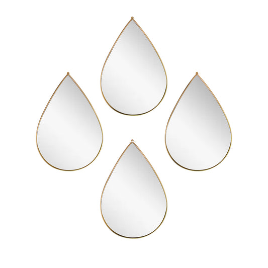 Set 4 Oglinzi Decorative, Naimeed D4605G, Auriu, 19x1x28 cm
