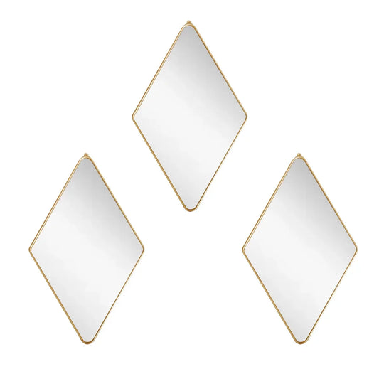 Set 3 Oglinzi Decorative, Naimeed D4607G, Auriu, 17x1x28 cm - 221.ro