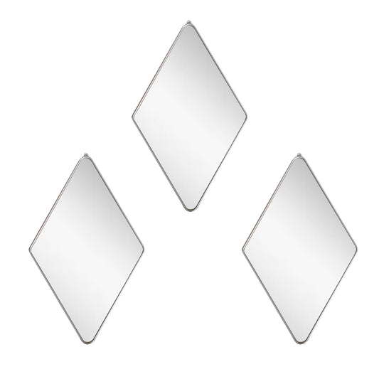 Set 3 Oglinzi Decorative, Naimeed D4607S, Argintiu, 17x1x28 cm