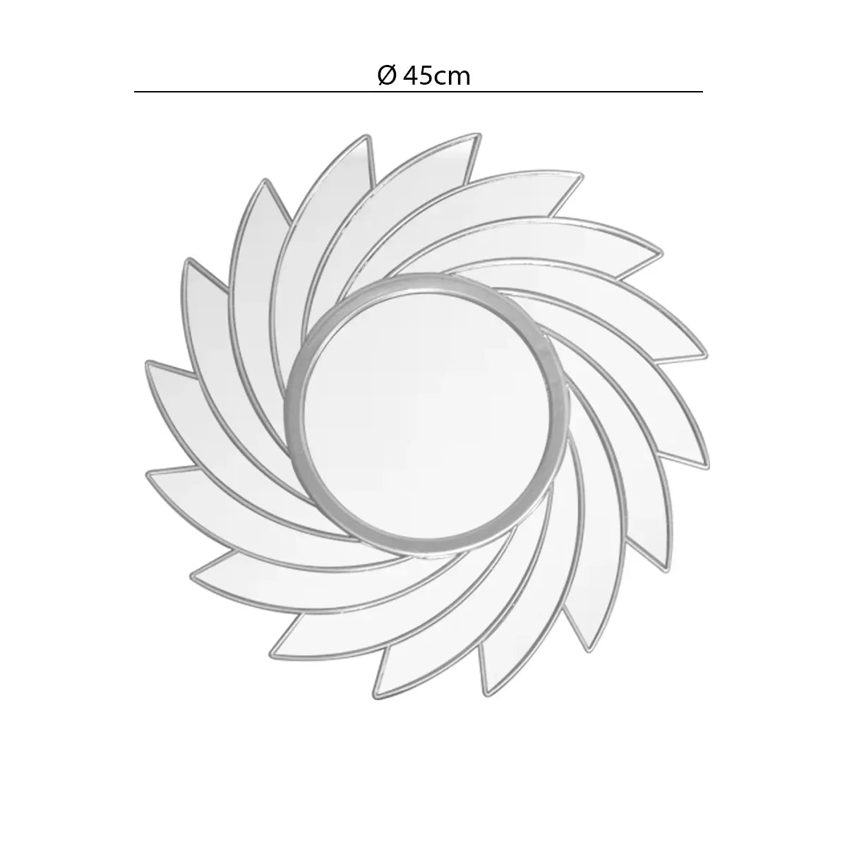 Oglinda Decorativa de Perete, Naimeed D4613S, Argintiu, ⌀45x1 cm - 221.ro