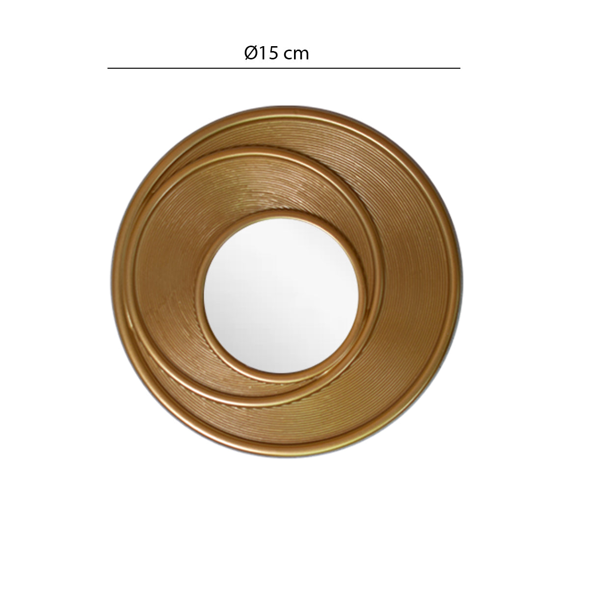 Set 3 Oglinzi Decorative de Perete, Naimeed D4622G, Auriu, ⌀25x1 cm