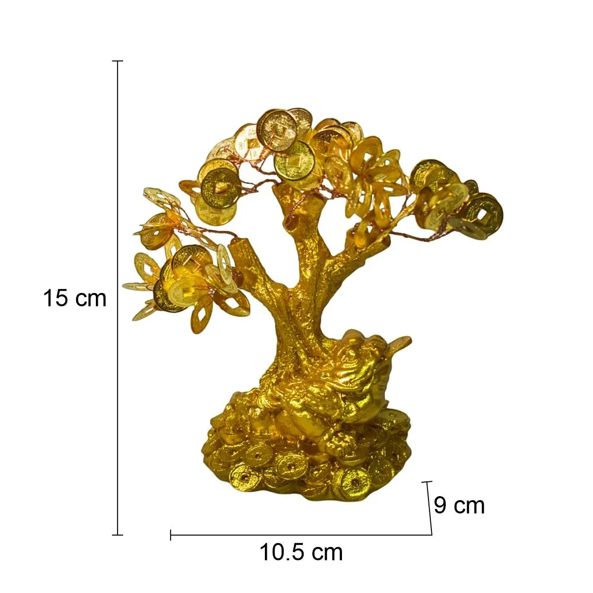 Copac Feng Shui cu Monede Aurii, Suport Ceramic, Naimeed D4636, Inaltime 15cm - 221.ro