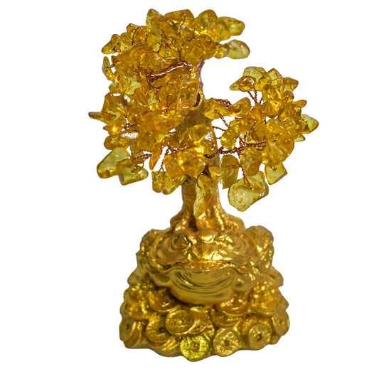 Copac Feng Shui cu Pietre Semipretioase de Citrin, Suport Ceramic, Naimeed D4639, Inaltime 15cm