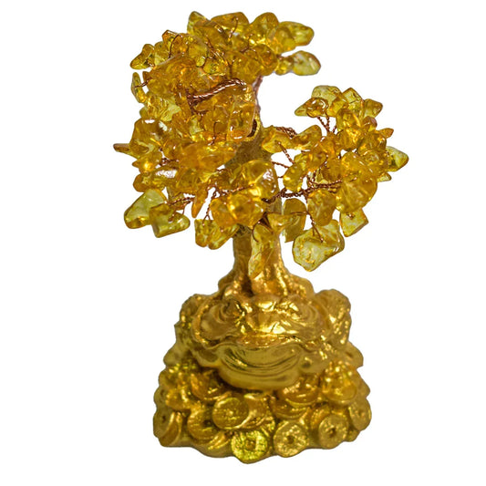 Copac Feng Shui cu Pietre Semipretioase de Citrin, Suport Ceramic, Naimeed D4639, Inaltime 15cm - 221.ro