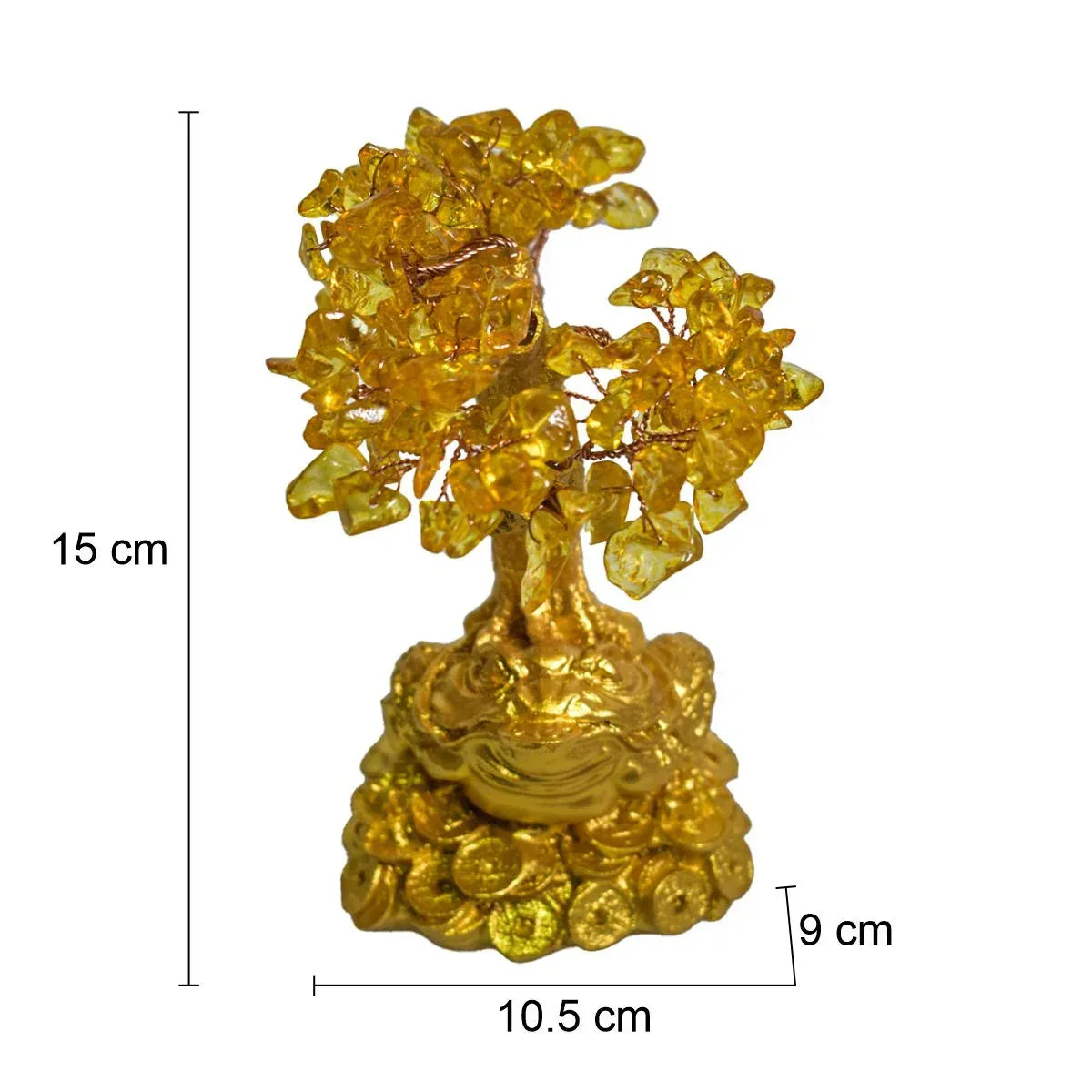 Copac Feng Shui cu Pietre Semipretioase de Citrin, Suport Ceramic, Naimeed D4639, Inaltime 15cm - 221.ro