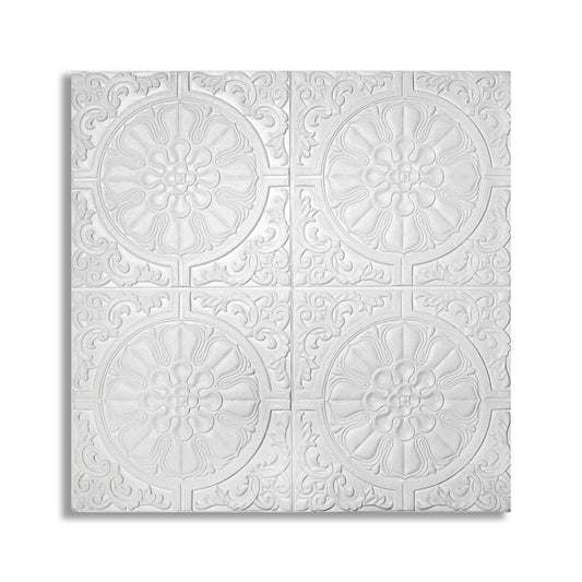 Set 10 x Tapet 3D Autoadeziv, design modern, rezistent la umezeala, usor de curatat, 70x70cm, Naimeed D4712, Alb