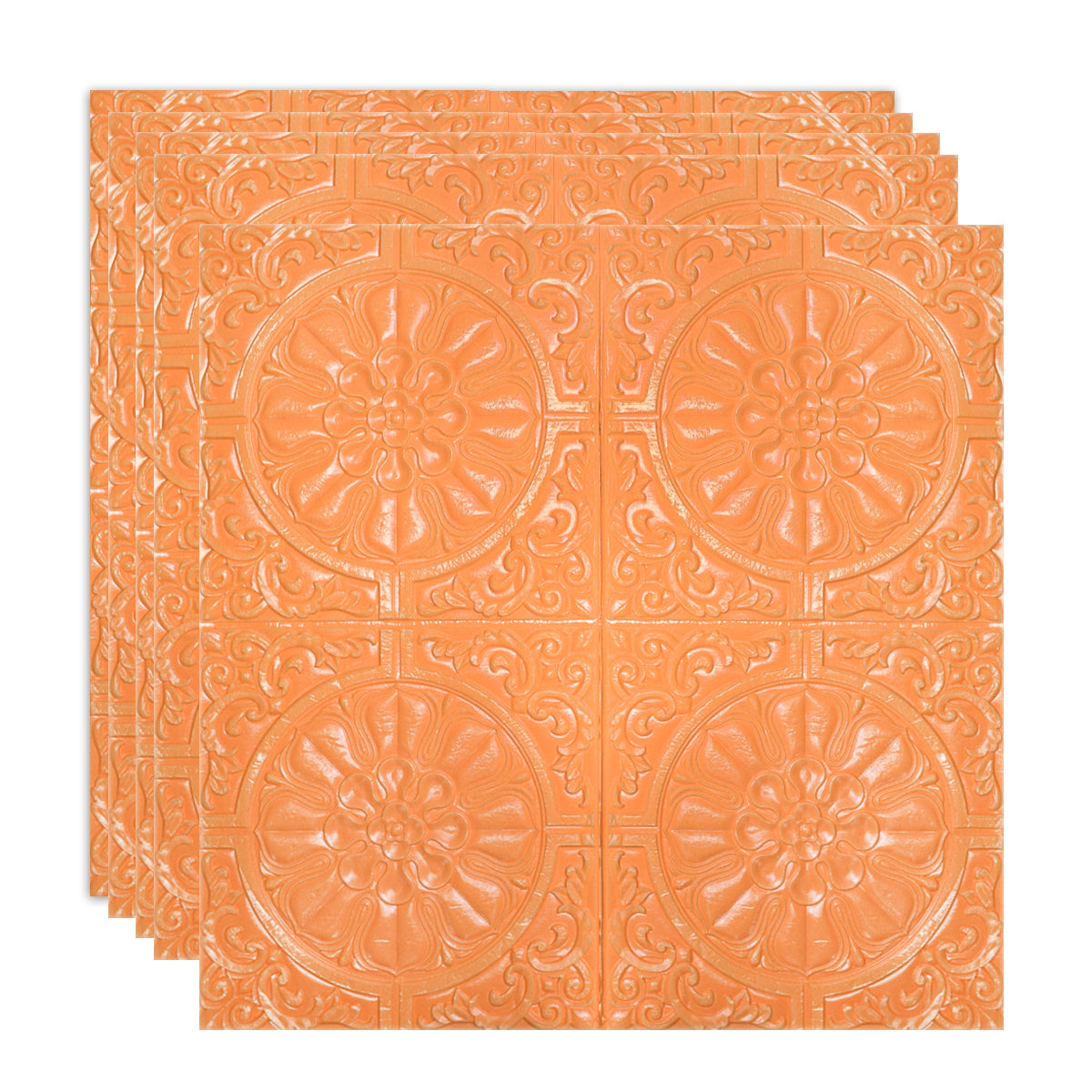Set 5 x Tapet 3D Autoadeziv, design modern, rezistent la umezeala, usor de curatat, 70x70cm, Naimeed D4715, Portocaliu
