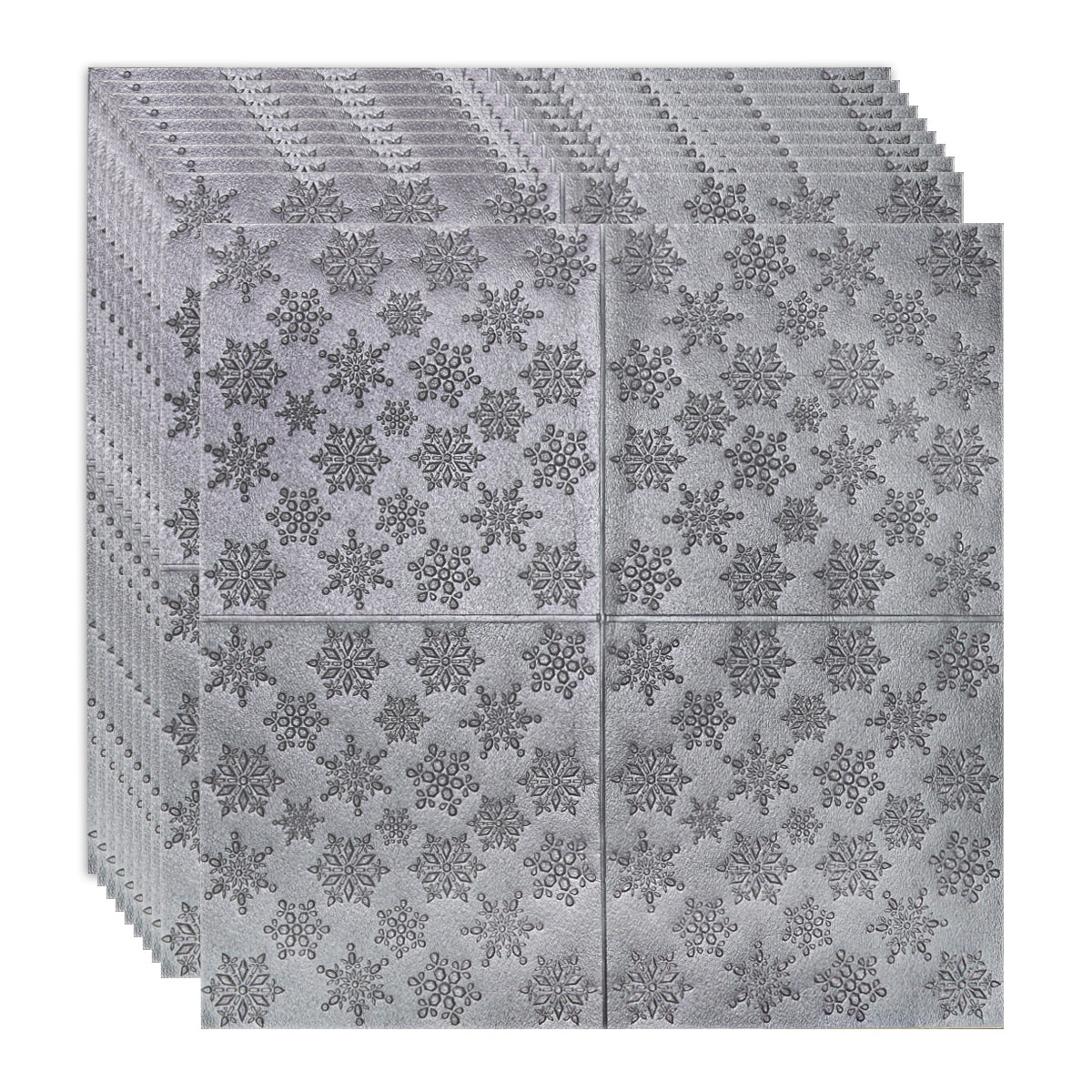 Set 10 x Tapet 3D Autoadeziv, design modern, rezistent la umezeala, usor de curatat, 70x70cm, Naimeed D4717, Argintiu