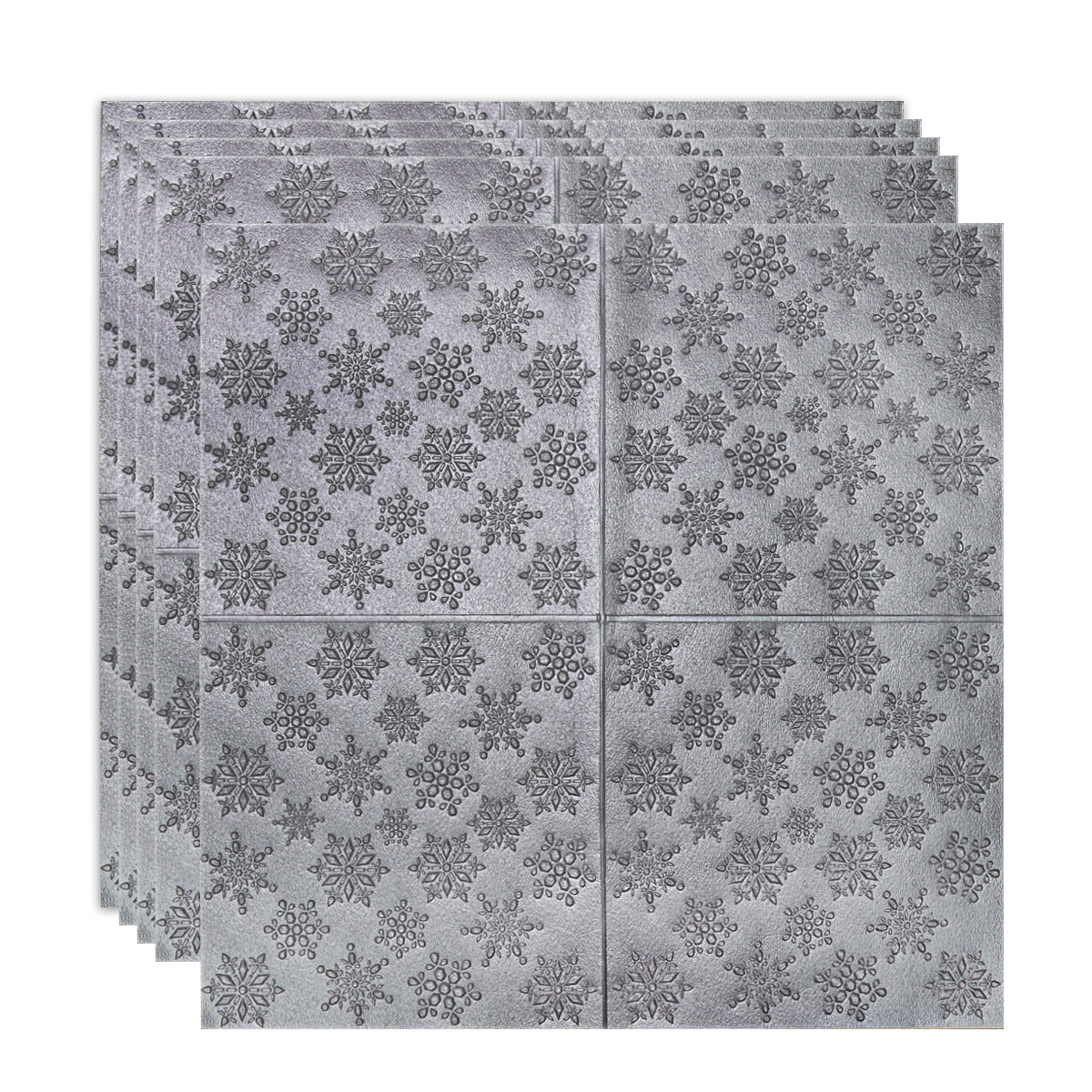 Set 5 x Tapet 3D Autoadeziv, design modern, rezistent la umezeala, usor de curatat, 70x70cm, Naimeed D4717, Argintiu