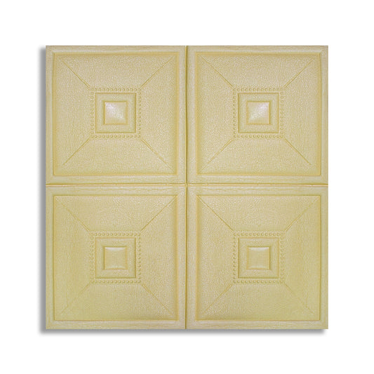 Set 10 x Tapet 3D Autoadeziv, design modern, rezistent la umezeala, usor de curatat, 70x70cm, Naimeed D4736, Galben