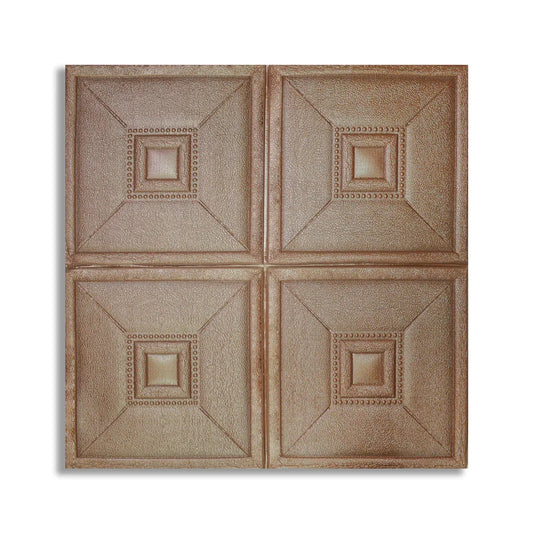 Set 5 x Tapet 3D Autoadeziv, design modern, rezistent la umezeala, usor de curatat, 70x70cm, Naimeed D4738, Bronz - 221.ro