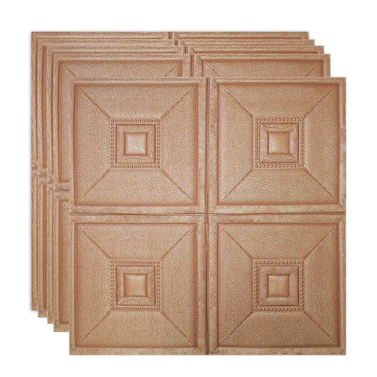 Set 5 x Tapet 3D Autoadeziv, design modern, rezistent la umezeala, usor de curatat, 70x70cm, Naimeed D4739, Maro