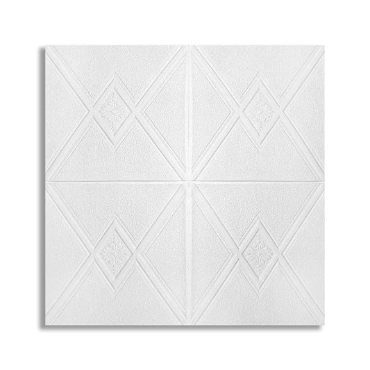 Set 5 x Tapet 3D Autoadeziv, design modern, rezistent la umezeala, usor de curatat, 70x70cm, Naimeed D4741, Alb