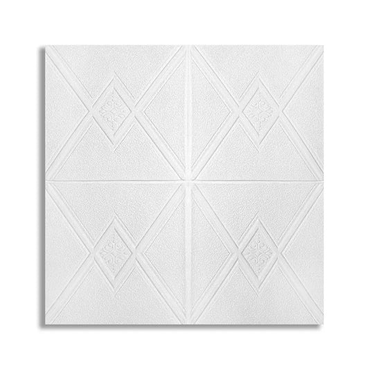 Set 5 x Tapet 3D Autoadeziv, design modern, rezistent la umezeala, usor de curatat, 70x70cm, Naimeed D4741, Alb - 221.ro