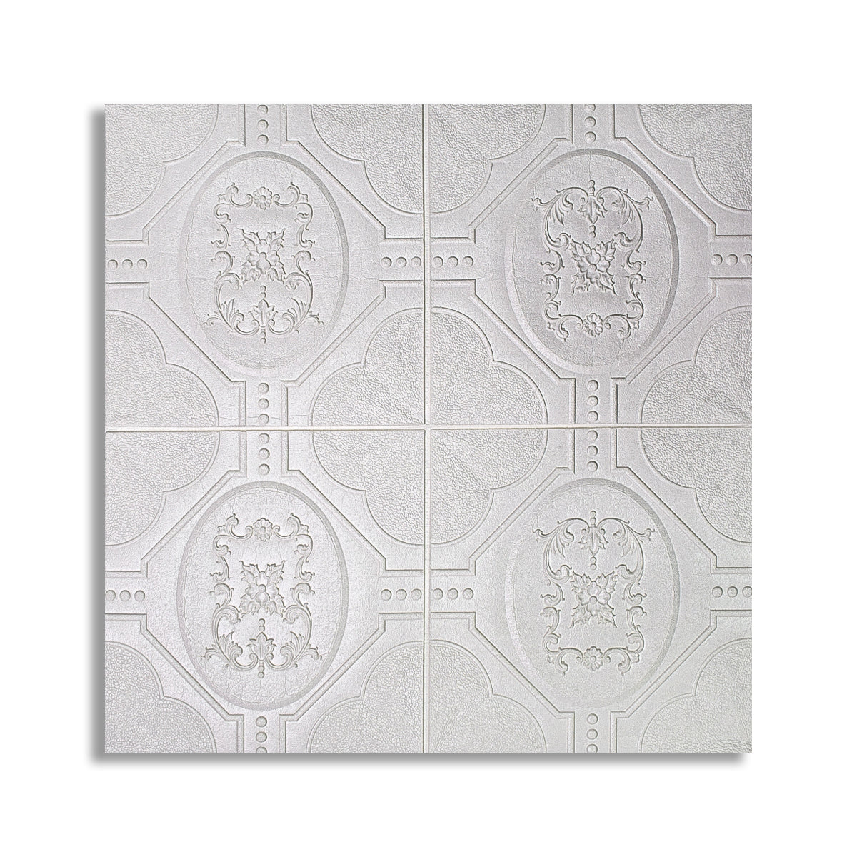 Set 10 x Tapet 3D Autoadeziv, design modern, rezistent la umezeala, usor de curatat, 70x70cm, Naimeed D4746, Alb